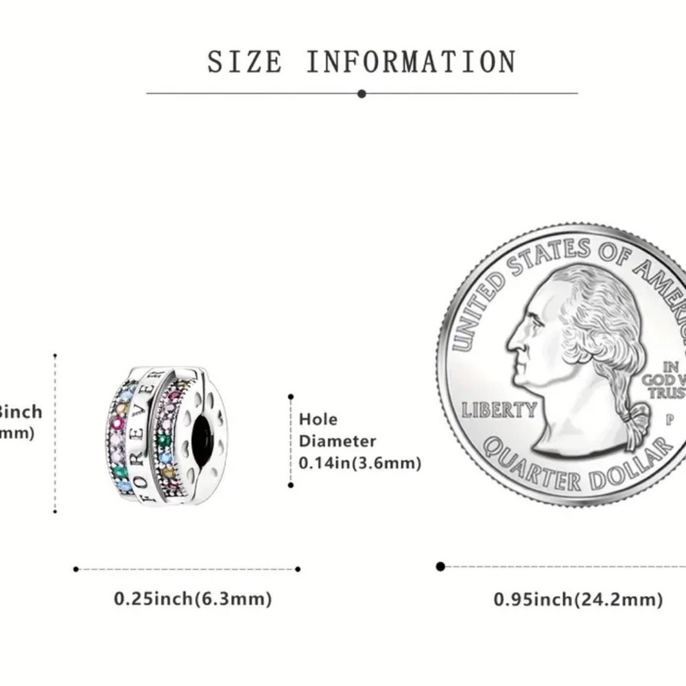 Pandora Forever 925 Sterling Silver Ring with Multi-Color Stones - Picture 3 of 12